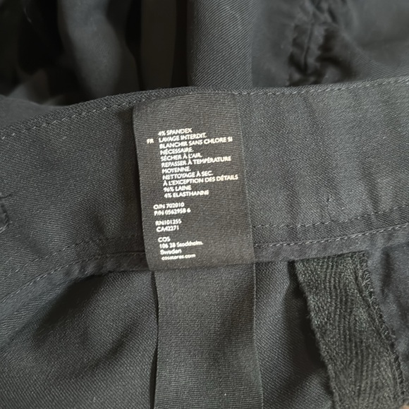 COS Pants with side rouching in black with back zip and pockets-Size 12 - Picture 9 of 12